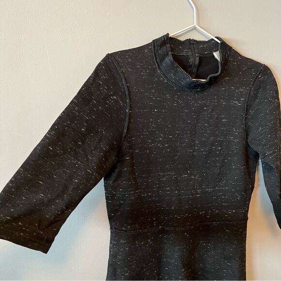 Sea New York dress wool blend mock neck charcoal grey space dye pattern shift - Picture 2 of 9